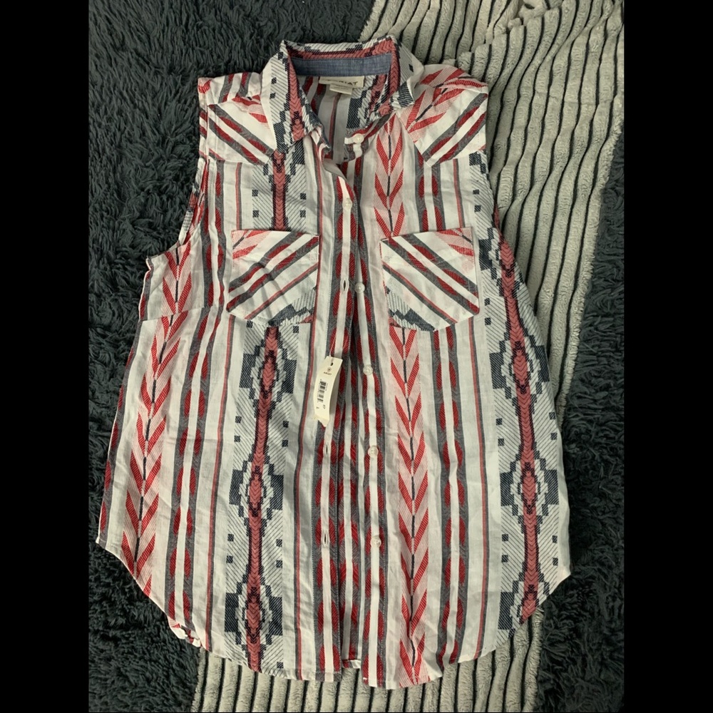 ARIAT WOMEN'S AZTEC STRIPE SLEEVELESS SHIRT